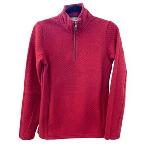 ORVIS 1/4 Zip Quilted Pullover Women’s Sweater Red